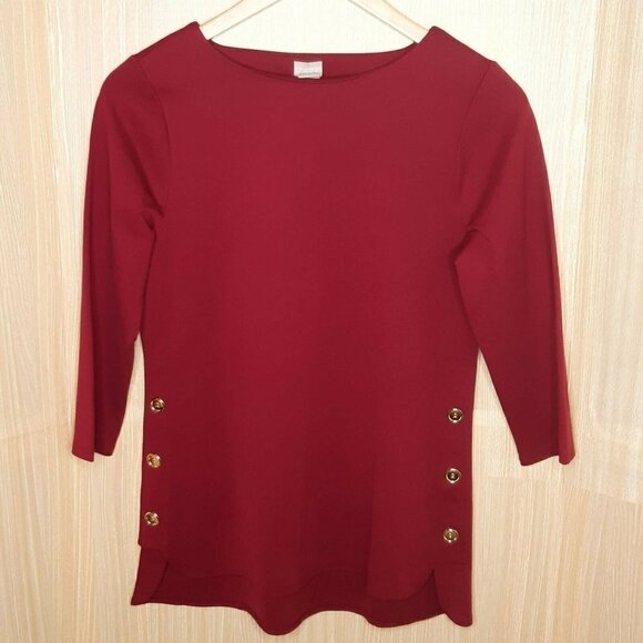 Chicos Maroon Tunic New With Tags. Small - Picture 1 of 7